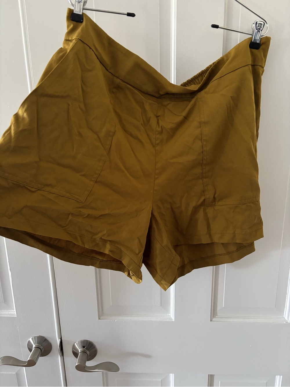 Nine West Olive-Mustard High Waist Utility Shorts